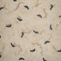 Noah's Ark Black Birds on Cream Sky with Clouds by Fabri Quilt 1 7/8+ Yard Fabric Remnant