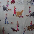Kim Martin Show Dog Walk on Cream 1 1/2+ Yard Quilt Fabric Remnant