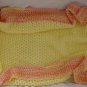 Handmade Pink & Yellow Soft Knit Crib Blanket Swaddling Wrap for a Special Baby Girl