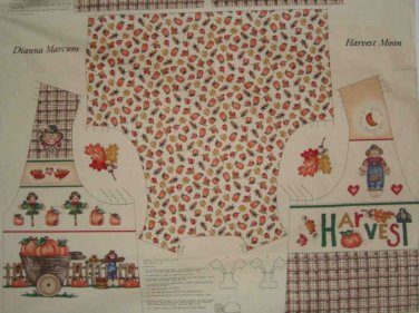 Pumpkin Patch Harvest Moon Fall Halloween Vest Cotton Fabric Panel