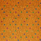 Bolt End Peter Pan Kaleidoscope Confetti on Orange Cotton Fabric 1.5 Yard