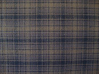 Brown & Gold Plaid Double Sided Cotton Homespun Flannel Fabric Fat Quarter FQ