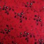 FQ Tiny Black Flowers on Red In the Beginning Blended Collection Fabric Fat Quarter