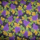Purple Grape Clusters Vine Leaves on Black Cotton Quilt Fabric By-the-Yard