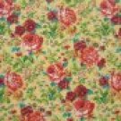 FQ Orange Red Gold Flowers on Retro Yellow Fabric Fat Quarter