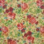 FQ Orange Red Gold Flowers on Retro Yellow Fabric Fat Quarter