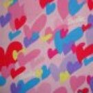 Bolt End Barbie Mattel Heart & Logo Allover Toss on Pink Cotton Fabric .5 Yard