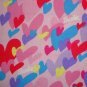 Bolt End Barbie Mattel Heart & Logo Allover Toss on Pink Cotton Fabric .5 Yard