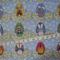 BTY Bunny Hop Easter Eggs Basket Daisies Kids Cotton Fabric by Whole Country Caboodle By the Yard