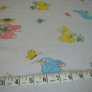Bunny Hop Spring or Easter Bunnies & Butterflies Kids Cotton Fabric 3/8 Yard Bolt End