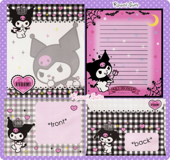 Kuromi *Crowned* Letter Set by Sanrio (Made in Japan) kawaii