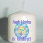 6 Custom Blue Baby Shower Favors Votive Candles Personalized