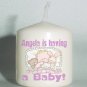 6 Custom Baby Shower Favors Votive Candles Baby in bed Personalized