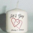 6 Bridal Shower Wedding Custom Favors Votive Candles Hearts Personalized