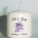 6 Personalize Wedding Bdridal Shower Custom Favors Votive Candles Purple Bells