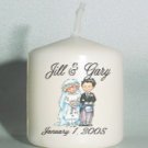 6 Wedding Bridal Shower Custom Favors Votive Candles Vintage Couple Personalized