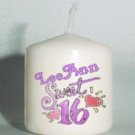 Sweet Sixteen set of 6 Birthday Votive Candles Custom Favors or Add to Gift baskets Personalized