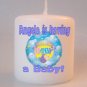 Blue Baby Shower Gift Small Pillar Candles Custom Favors or Add to Gift baskets Personalized