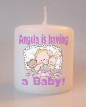 Little Baby Shower Gift Small Pillar Candles Custom Favors or Add to Gift baskets Personalized