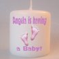 Baby Shower  Pink Footprints Small Pillar Candles Custom Favors Add to Gift baskets Personalized