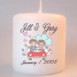 Bridal Shower  Wedding Small Pillar Candles Custom Favors Add to Gift baskets Personalized