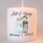Wedding Vintage Couple Bridal Shower Small Pillar Candles Custom Favors Add to Gift baskets