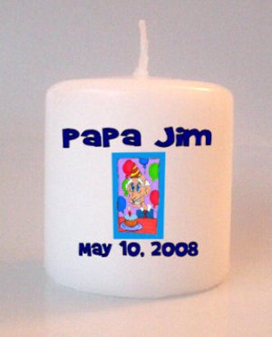 Birthday Old Man Small Pillar Candles Custom Favors Add to Gift baskets Personalized