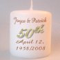 50th Anniversary Small Pillar Candles Custom Favors Add to Gift baskets Personalized