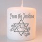 Hanukka Small Pillar Candles Custom Favors Add to Gift baskets Personalized