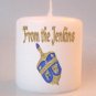 Hanukka Dreidel Small Pillar Candles Custom Favors Add to Gift baskets Personalized