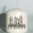 set of 6 Halloween Grave Votive Candles Custom Favors or Add to Gift baskets Personalized