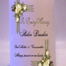 MEMORIAL White Roses 6 inch Pillar Candles Custom Personalized