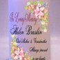 MEMORIAL Pink Lillies 6 inch Pillar Candles Custom Personalized