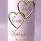 UNITY Two Hearts 9 inch Pillar Candles Wedding Custom Personalized