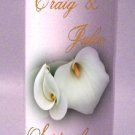 UNITY Cally Lillies 9 inch Pillar Candles Wedding Custom Personalized