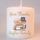 Thanksgiving Bears Small Pillar Candles Custom Favors Add to Gift baskets Personalized