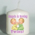 6 Custom  Candles Votive Unisex TWINS Baby Shower Favors  Personalized