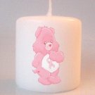 Breast Cancer Care Bear Small Pillar Candles Add to Gift baskets