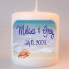 BEACH Wedding Bridal Shower Small Pillar Candles Custom Favors Add to Gift baskets