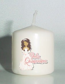 6 Custom Quinceanera Birthday Favors Votive Candles #1