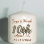 10th ANNIVERSARY set of 6 Votive Candles Custom Favors or Add to Gift baskets Personalized