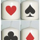 4 Casino Night or Card Party Birthday Custom Favors Votive Candles or Add to Gift baskets