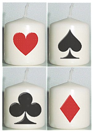 4 Casino Night or Card Party Birthday Custom Favors Votive Candles or Add to Gift baskets
