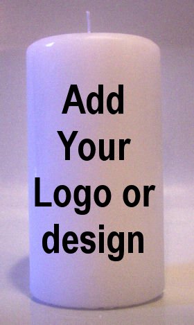 YOUR LOGO or any artwork 6 inch Pillar Candle
