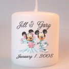 54 Wedding Mickey Minnie Bridal Shower Small Pillar Candles Custom Favors Add to Gift baskets
