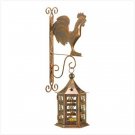 38176 Metal Rooster Wall Lantern Set