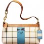 New COACH HERITAGE STRIPE TATTERSALL DEMI