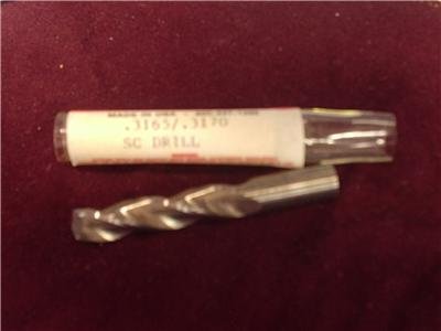 Solid Carbide SC Drill .3165/.3170 New Old Stock 48d