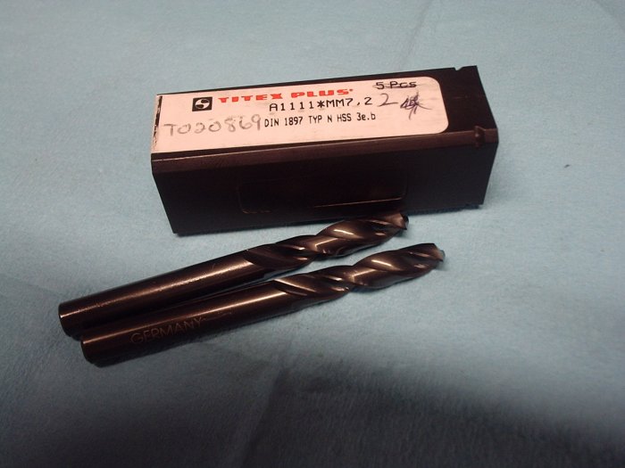 New Old Stock TITEX PLUS 7.2 MM Jobber Drills 2 Pack FREE SHIPPING 219d