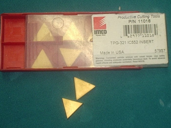TPG 321 IC 552 TIN Coated Carbide Inserts Box of 10